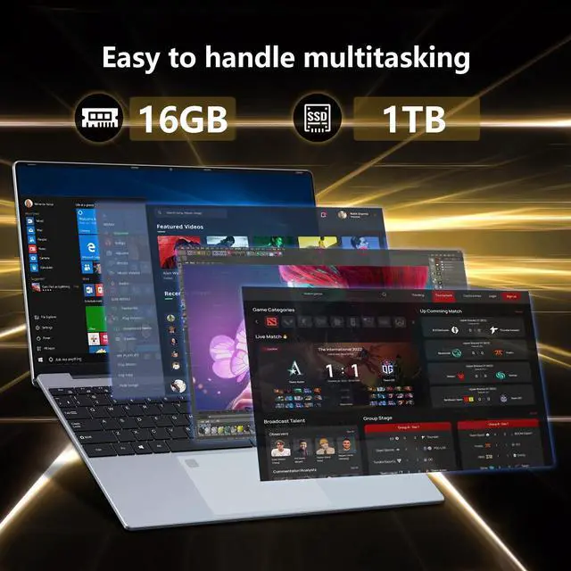 Alt view image 4 of 5 - KUMNOSAL 2025 Laptop Computer,15.6 inch Gaming Laptop, Ryzen 5 7430U, Radeon Graphics, 16 GB RAM,1TB SSD, Wi-Fi 5, Long Battery Life, Win 11 Pro & Offic, Backlit Keyboard,ryzen 5 laptops