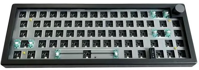 Main image of BOYI GMK67Pro Keyboard Barebones Kit,QMK/VIA Programmable BT5.0/2.4G/Type-C Tri-Mode Wireless RGB Gasket Mounted 65% Mini Custom RGB Mechanical Keyboard with Knob DIY Kit(Black)