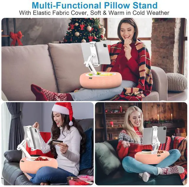 Alt view image 3 of 5 - CYUGM Versatile Waterproof Tablet Kindle Pillow Stand for Bed Couch Bathtub Pool Lounger, Portable Inflatable Kindle Holder with Detachable Fabric, Easy Care & Suit All Seasons, Fit 5-12.9'' Devices