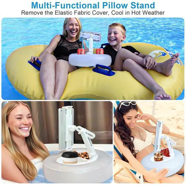 Alt view image 2 of 5 - CYUGM Versatile Waterproof Tablet Kindle Pillow Stand for Bed Couch Bathtub Pool Lounger, Portable Inflatable Kindle Holder with Detachable Fabric, Easy Care & Suit All Seasons, Fit 5-12.9'' Devices