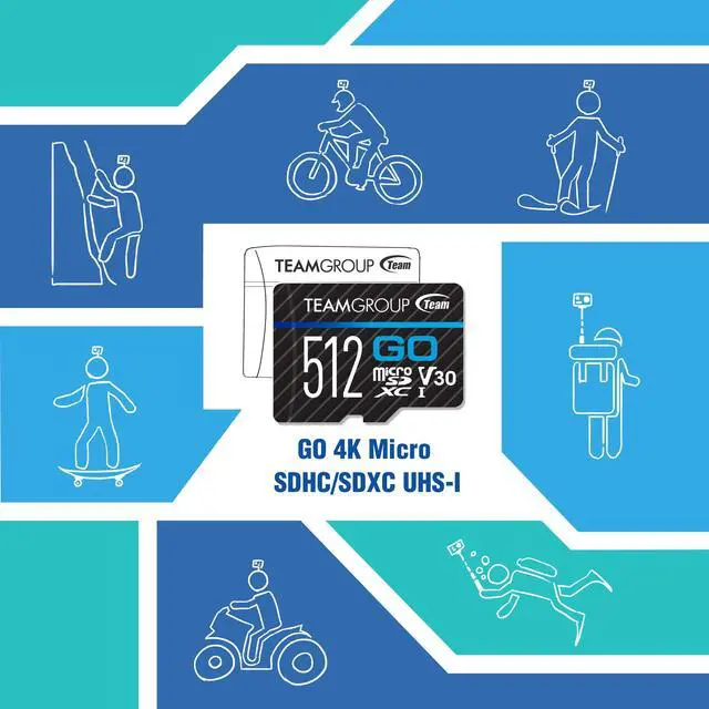 Alt view image 5 of 5 - TEAMGROUP GO Card 128GB 10 Pack Micro SDXC UHS-I U3 V30 4K for GoPro & Drone & Action Cameras High Speed Flash Memory Card with Adapter for Outdoor Sports, 4K Shooting, Nintendo-Switch TGUSDX128GU366