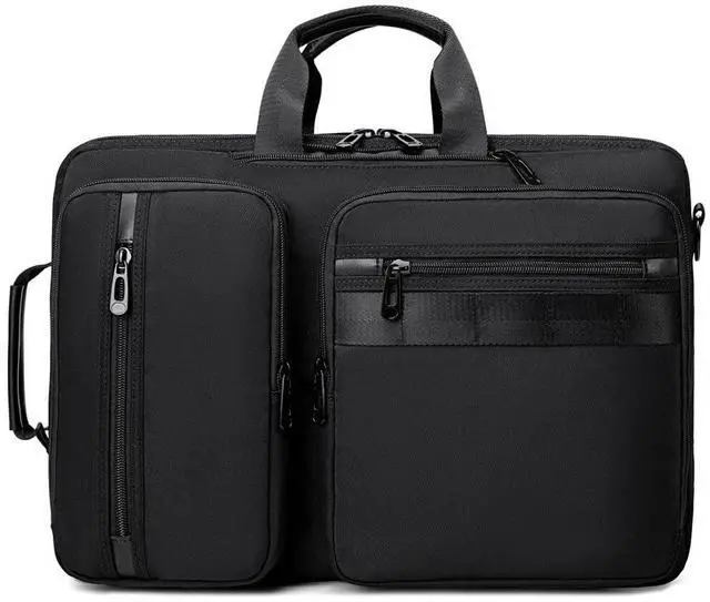 Main image of HUAETING 3 in 1 Laptop Bag for Men 17.3 Inch Laptop Backpack Computer Bag for Business/Work/Travel Convertible Backpack Messenger Shoulder Bag for Men Women Black