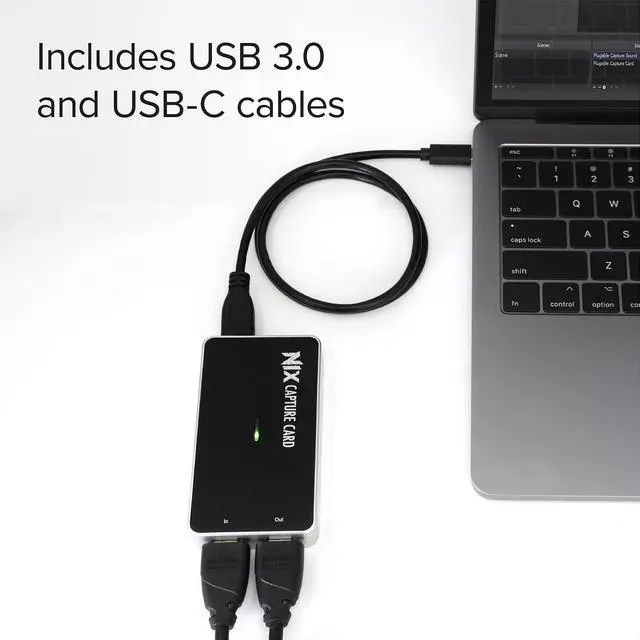 Alt view image 5 of 5 - Plugable HDMI Video Capture Card, USB 3.0 or USB C, Record, Stream and Go Live with DSLR, 1080P 60FPS with HDMI Pass Through - Compatible with Windows, Mac OS, Linux, OBS Streaming