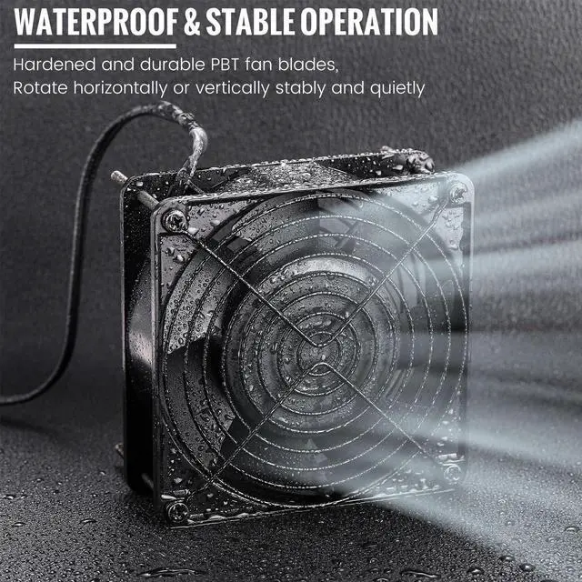 Alt view image 4 of 5 - Glooglitter 2 Pack 120V AC Fans Muffin Fan Waterproof18W 2850RPM 90CFM Life 50000 Hours Small Cooling Ventilation Exhaust Projects (120mm)