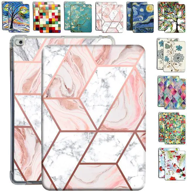 Main image of DuraSafe Cases for iPad PRO 10.5 Inch 2017 Air 10.5 3rd Generation 2019 [ Air 3 ] A1701 A2152 A2123 MQF12LL/A MQEY2LL/A MQF22LL/A TPU Ultra Printed Flip Case with Corner Protection - Marble Pink