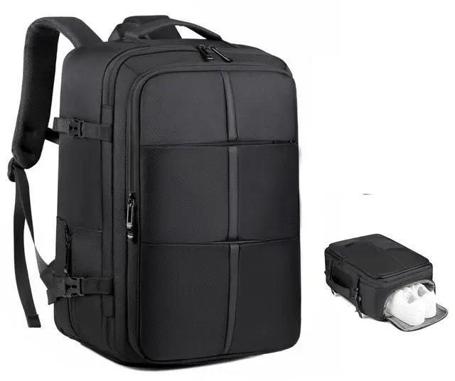 Main image of JUNYRRYO Carry on Travel Backpack for Airplanes, 35L Suitcase Backpack Luggage Business Work Weekender Bag, TSA Laptop Backpack Flight Approved, Expandable Black Travel Backpack for Men Women