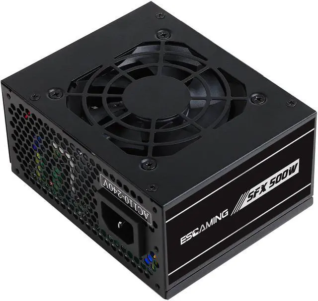 Main image of ESGAMING 500W SFX Power Supply Active PFC PSU Silent 80mm FDB Fan for Desktop Gaming Server SFX Form Factor Computer