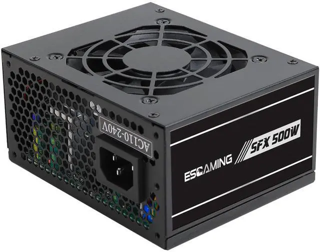 Alt view image 2 of 5 - ESGAMING 500W SFX Power Supply Active PFC PSU Silent 80mm FDB Fan for Desktop Gaming Server SFX Form Factor Computer