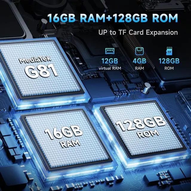 Alt view image 4 of 5 - OUKITEL RT3 Plus Rugged Tablet Android 15-11000mAh Battery, 8 Inch Tablets, 16GB+128GB/TF 1TB, 16MP Camera, IP68/IP69K Waterproof, Octa-Core 4G Dual SIM/5G WiFi/Wrist Strap/GPS/NFC/Gemin AI, Black