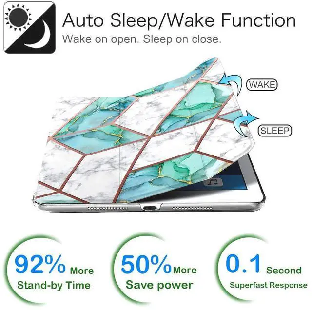Alt view image 3 of 5 - DuraSafe Cases for iPad Pro 11 inch 4th 3rd 2nd Generation Printed Cover A2759 A2762 A2377 MNXE3LL/A MNXD3LL/A A2435 MNXG3LL/A MNXF3LL/A MNXJ3LL/A MNXH3LL/A MNXN3LL/A MP553LL/A A2228 - Marble Green
