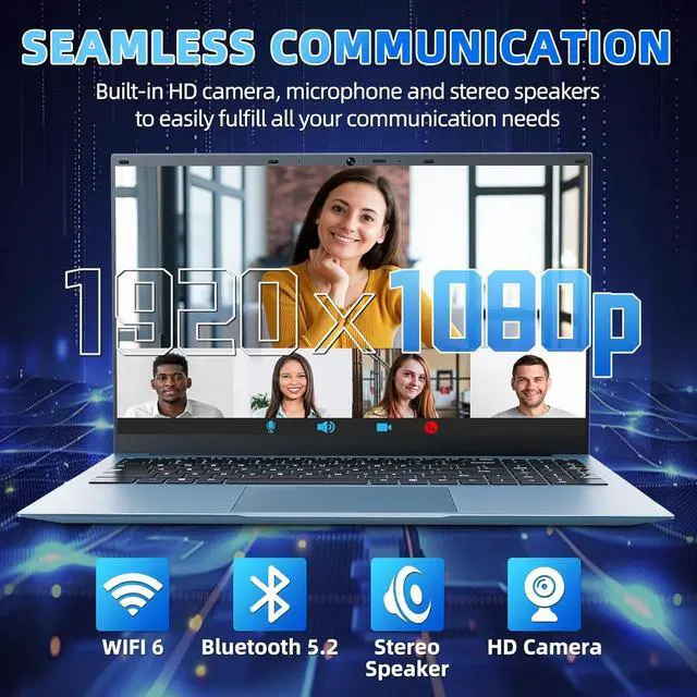 Alt view image 5 of 5 - MELIUNA 15.6 Inch Laptops, Windows 11 Laptop Computers with 36GB RAM 128GB EMMC+2048GB SSD, Celeron N5095 Quad-Core, 1 Year Office 365, 180° Viewing, WiFi 6, USB 3.2 * 3, HDMI, Type-C, 7000mAh