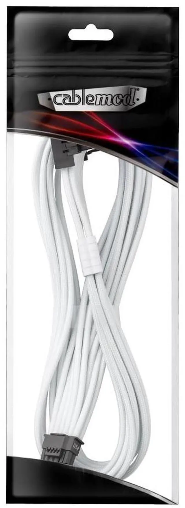 Alt view image 4 of 4 - CableMod Universal Pro ModFlex Sleeved 12V-2x6 12VHPWR 90° StealthSense Direct PCIe Cable (Variant B, White)