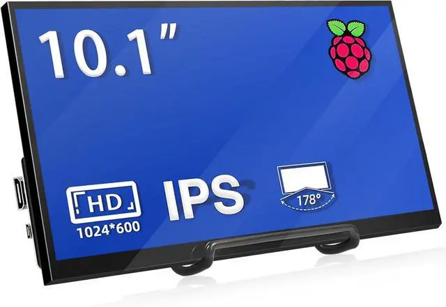 Main image of HMTECH 10.1 Inch Raspberry Pi Screen HDMI Monitor 1024x600 LCD Display 16:9 IPS Screen for Raspberry Pi 5/4/3/2/B/B+ Win11/10/8/7, Free-Driver, Non-Touch
