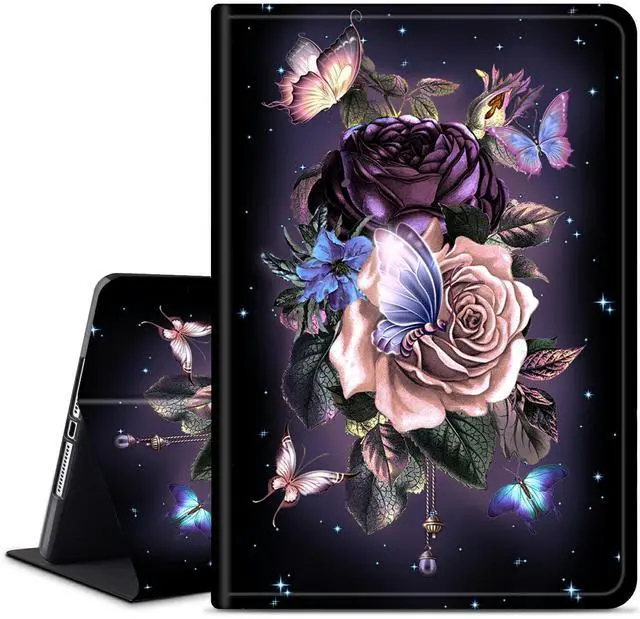 Main image of Dikoer for All-New Kindle Fire HD 8/HD 8 Plus Tablet Case(12/10th Generation,2022/2020 Release), Slim Adjustable Stand Back Shell Protection Smart Cover for Fire HD 8 2020/2022, Purple Flower