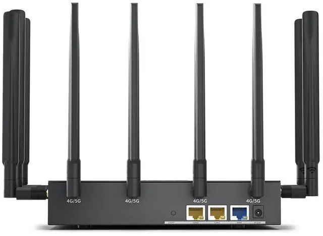 Alt view image 3 of 5 - SquareWiz RM520N AX3000 WiFi 6 5G Router with Sim Card Slot,LTE Cellular Gateway with 9 High Gain Detachable Antennas, 5G NR Modem Support 128 Users for Home Office,AT&T T-Mobile Certified,VPN