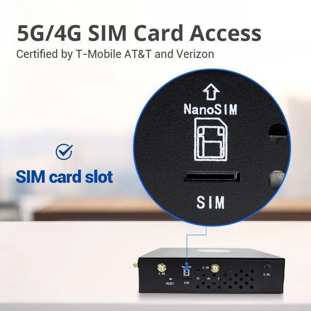 Alt view image 5 of 5 - SquareWiz RM520N AX3000 WiFi 6 5G Router with Sim Card Slot,LTE Cellular Gateway with 9 High Gain Detachable Antennas, 5G NR Modem Support 128 Users for Home Office,AT&T T-Mobile Certified,VPN