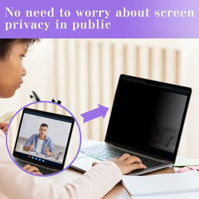 Alt view image 2 of 5 - KiimLaa Removable Magnetic Privacy Filter for 13.3 inch 16:10, Anti Spy Anti-Glare Laptop Monitor Screen Protector, Blue Light Blocking Film for Notebook 13.3''286 * 185 mm