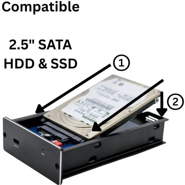 Alt view image 4 of 5 - CineRAID CR-H218 USB 3.1 Gen 2 10GB/s Dual-Bay RAID Enclosure  Portable 2.5" SATA SSD/HDD Case with RAID 0/1/JBOD/Normal, Bus-Powered, Compatible with Win/macOS/Linux - USAP Support