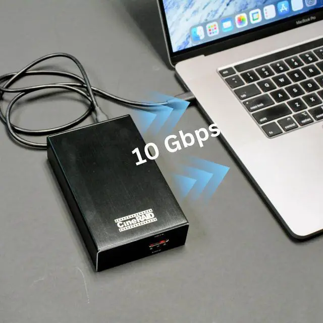 Alt view image 5 of 5 - CineRAID CR-H218 USB 3.1 Gen 2 10GB/s Dual-Bay RAID Enclosure  Portable 2.5" SATA SSD/HDD Case with RAID 0/1/JBOD/Normal, Bus-Powered, Compatible with Win/macOS/Linux - USAP Support