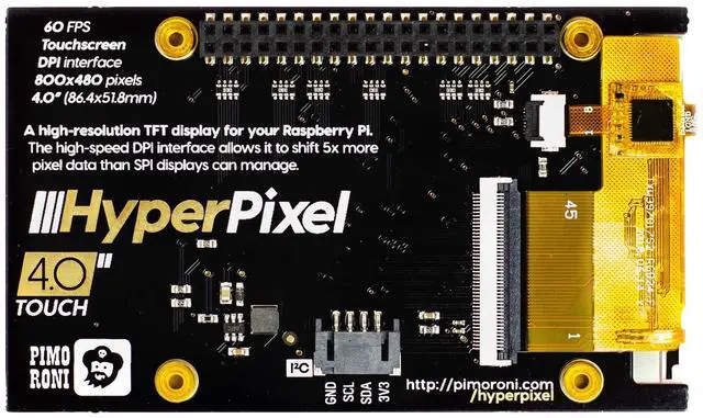 Alt view image 3 of 4 - Pimoroni HyperPixel - 4.0" high-Resolution Touchscreen for Raspberry Pi