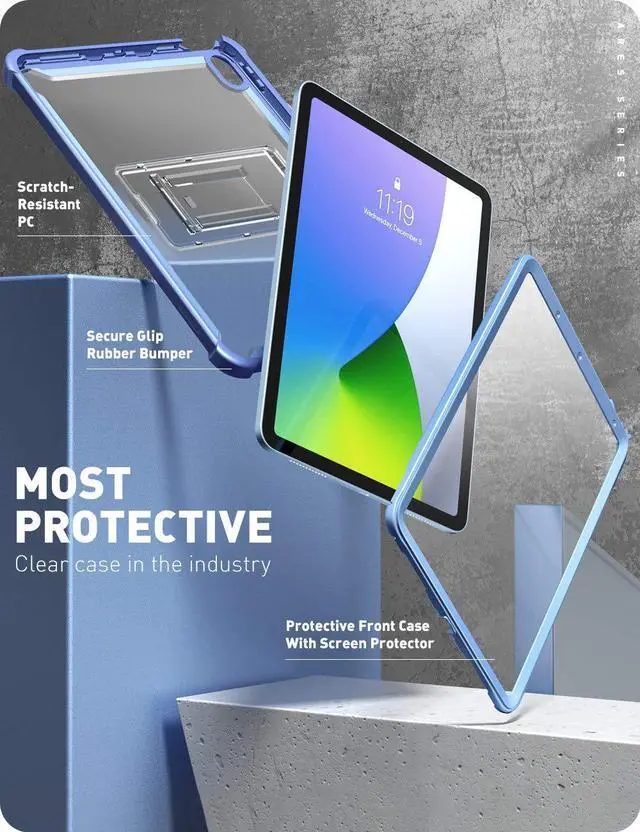 Alt view image 3 of 5 - i-Blason Ares Case for iPad Air 5th Generation/iPad Air 4th Generation 10.9 Case (2022/2020), Full-Body Kickstand with Built-in Screen Protector Cover with Pencil Holder (Tilt)