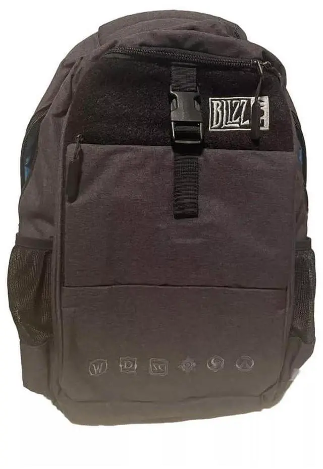 Alt view image 2 of 5 - BlizzCon 2023 Official Backpack for Warcraft Diablo Blizzard Has built-in USB dongle for use with charger, Grey, Medium, Padded Straps