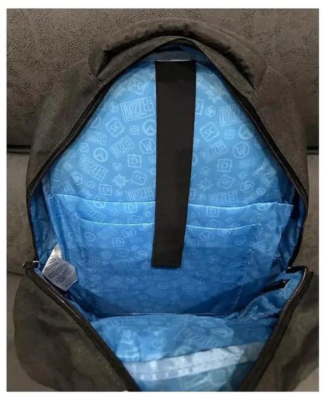 Alt view image 4 of 5 - BlizzCon 2023 Official Backpack for Warcraft Diablo Blizzard Has built-in USB dongle for use with charger, Grey, Medium, Padded Straps