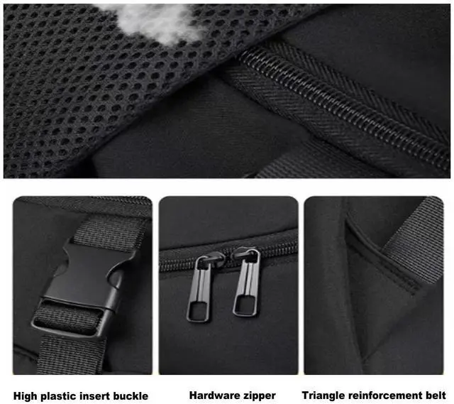 Alt view image 3 of 5 - ZJRUIWQ Travel Laptop Backpack,15.6 Inch Notebook, Business Work Commuter Backpack,With Laptop Compartment,Gift for Men & Women, Mochilas Para Viajar en Avion (black)