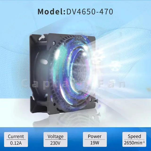 Alt view image 2 of 5 - DV4650-470 Ebm Papst Fan 230VAC 120/110mA 120 * 120 * 38MM Axial Cooling Fan for Cabinet