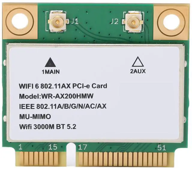 Main image of AX200HMW 6 Card Band 802.11 A/B/G/N/AC/AX Half Mini PCI-E Card Network Adapter BT5.2 for PC, Laptops, Only for WIN10 (64bit)