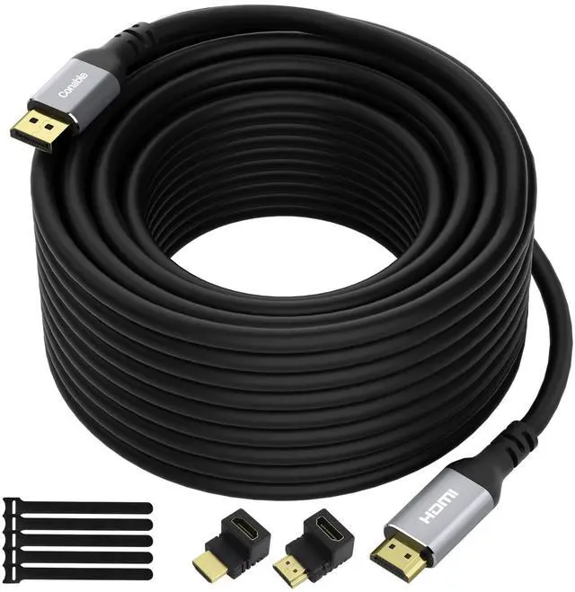 Main image of DisplayPort to HDMI Cable 50FT, 4K@60Hz HDR, High Speed Active Display Port to HDMI Cable UHD Converter, Uni-Directional Cord, Support 4K@60Hz 2K@120Hz 1080P for HDTV, Monitor, Projector