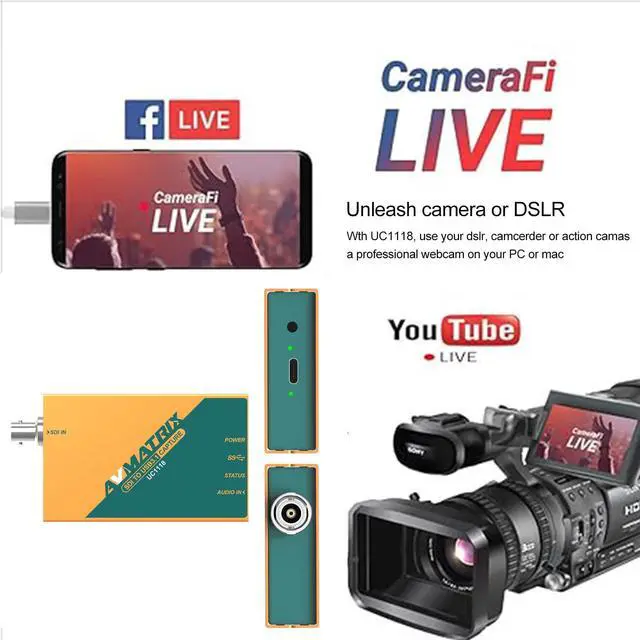 Alt view image 3 of 5 - AVMATRIX UC1118 Video Capture Card SDI to USB 3.0(Gen1) 1080P60 Uncompressed (YUY2) Video Capture with Line in for Video Conferencing Telemedicine Online Education on OBS, Zoom, Teams, PC/Mac