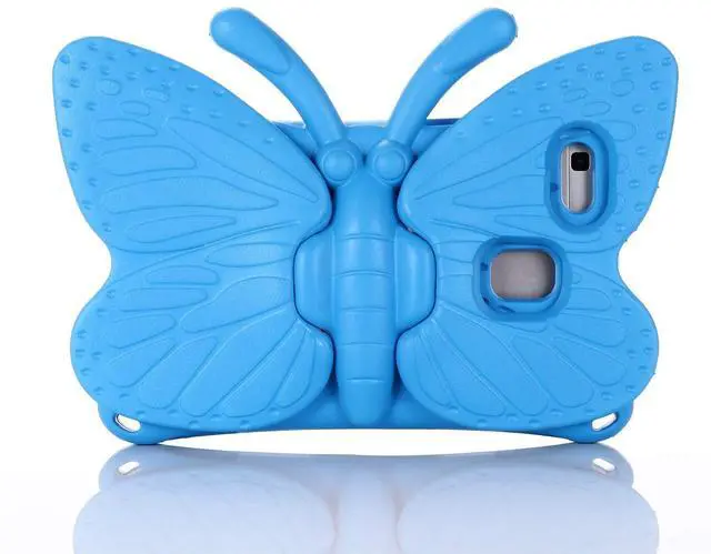 Alt view image 4 of 5 - UUcovers Kids Case for Amazon Kindle Fire HD 8 Tablet (8th/7th/6th Generation, 2018/2017/2016) 8" with Handle Folding Kickstand Kid-Proof Shockproof EVA Foam Lightweight Stand Cover, Blue Butterfly