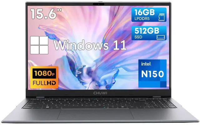 Main image of CHUWI GemiBook Plus Laptop Computer 15.6'',Intel N150 (Beats N100/N97/N95), 16GB LPDDR5 512GB SSD, Windows 11 Laptops for Business Student, 2K IPS FHD, 4K HDMI, WiFi 6, BT5.2