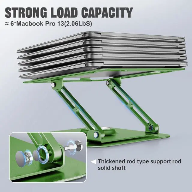 Alt view image 4 of 5 - JOYEKY Laptop Stand for Desk, Adjustable Computer Stand with 360° Rotating Base, Ergonomic Laptop Riser for Collaborative Work, Foldable & Portable Laptop Stand, fits for All 10-16" Laptops