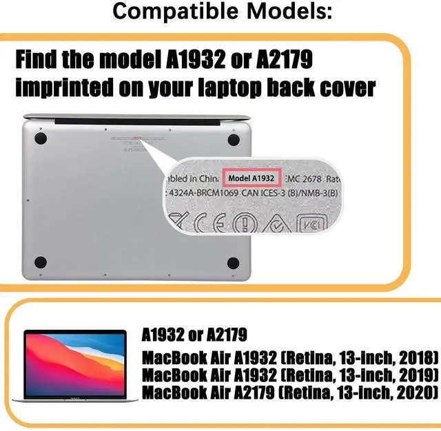 Alt view image 4 of 5 - Tinkerpal A1965 Laptop Battery Compatible with MacBook Air 13 inch A1932 (Late 2018 2019 2020) A2179 EMC3184 EMC3302 11.4V 47.73WH 6 Cell