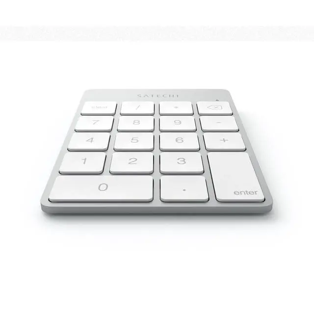 Alt view image 5 of 5 - Satechi Slim Aluminum Bluetooth Keypad, Wireless Number Pad with 18 Keys, Micro USB Rechargeable Numpad, External Number Pad for MacBook Air/Pro M4, iPad Air/Pro M4/M3, iMac, PC - Silver