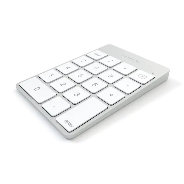 Alt view image 3 of 5 - Satechi Slim Aluminum Bluetooth Keypad, Wireless Number Pad with 18 Keys, Micro USB Rechargeable Numpad, External Number Pad for MacBook Air/Pro M4, iPad Air/Pro M4/M3, iMac, PC - Silver