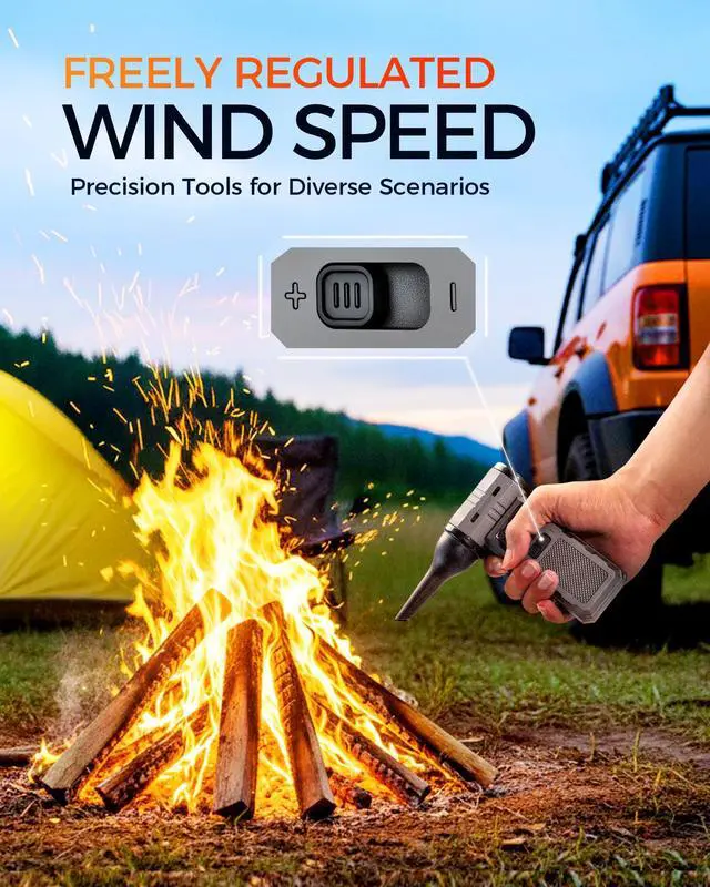 Alt view image 4 of 5 - JGLXF Compressed Air Duster Upgraded, 180000RPM Car Vacuum/Air Blower with LED Light, Cordless Air Duster Electric Cleaner Kit for PC/Keyboard/Car, Replaces Compressed Air Cans