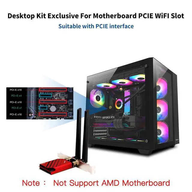 Alt view image 5 of 5 - FENVi PCIE WiFi Adapter for Desktop WiFi 7 BE200 Tri-Band PCIe Network Adapter with 8774Mbps Speed and BT5.4, Compatible with Windows 11/10, Not for AMD Motherboards