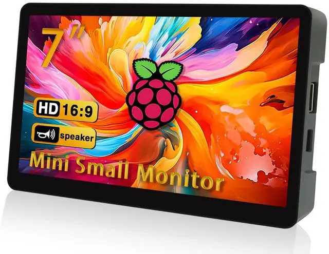 Main image of HAMTYSAN 7'' Small HDMI Monitor 800x480 Raspberry Pi Screen with Case Second/Extend Screen for Raspberry Pi 5/4/3 Win11/10/8/7, Plug & Play, Dual Speakers, Non-Touch