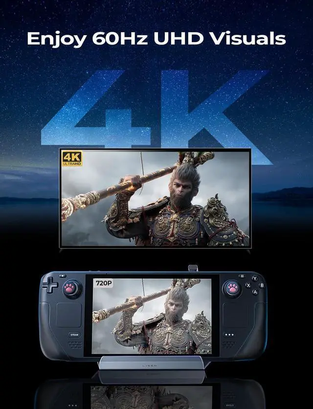 Alt view image 5 of 5 - LISEN 10 in 1 Docking Station for Steam Deck OLED/ROG Xbox Ally X/Legion Go, Dual Cooling Fan 5 USB Ports and 4K@60Hz, 100W Charging Port Support ROG Ally, Gigabit Ethernet Fit for Steam Deck OLED