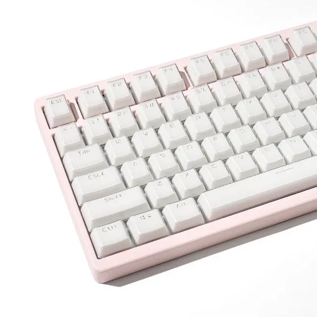 Main image of White Crystal Jelly Keycaps, Custom Shine Through Keycap, 134 Keys OEM Profile Keyboard Keycaps Set, Minimalist Translucent Key Caps for 61/68/84/87/98/100 Cherry MX Keyboard Mechanical