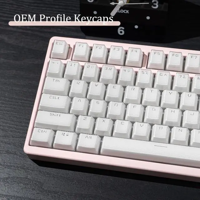 Alt view image 3 of 5 - White Crystal Jelly Keycaps, Custom Shine Through Keycap, 134 Keys OEM Profile Keyboard Keycaps Set, Minimalist Translucent Key Caps for 61/68/84/87/98/100 Cherry MX Keyboard Mechanical