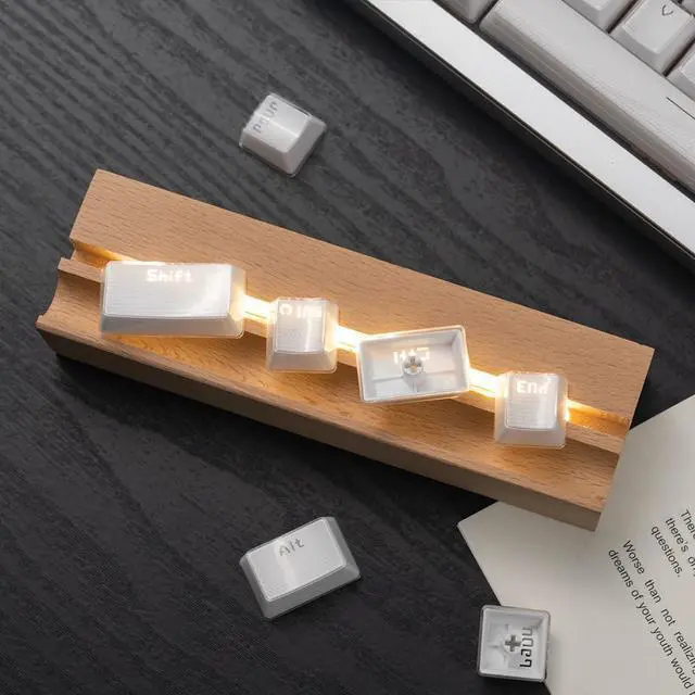 Alt view image 5 of 5 - White Crystal Jelly Keycaps, Custom Shine Through Keycap, 134 Keys OEM Profile Keyboard Keycaps Set, Minimalist Translucent Key Caps for 61/68/84/87/98/100 Cherry MX Keyboard Mechanical