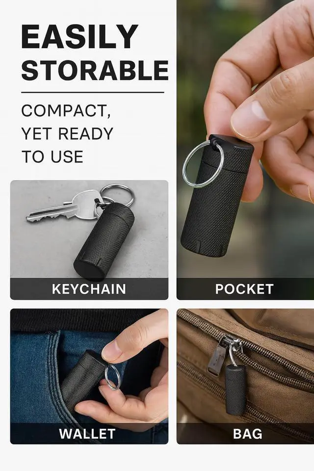 Alt view image 2 of 5 - YubiKey Keychain Protector Case for 5/5C NFC - Single-key Secure Storage,Waterproof & Scratch-Resistant for Everyday Carry (Black)