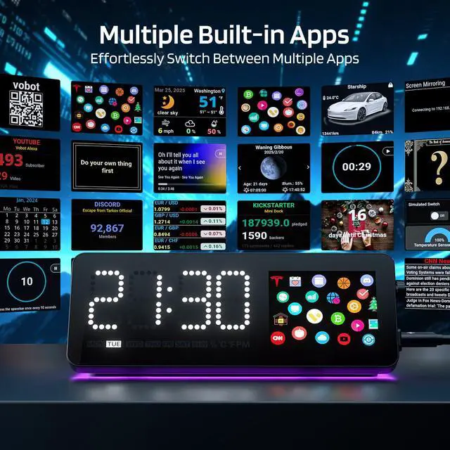 Alt view image 5 of 5 - LTC Laptop Docking Station, 7-in-1 USB C Hub with Screen, Multiple Built-in Apps, Multiport Adapter with HDMI 4K@60Hz, 90W Power Delivery, USBC & USBA Data Ports, Dongle for MacBook, Dell, and More