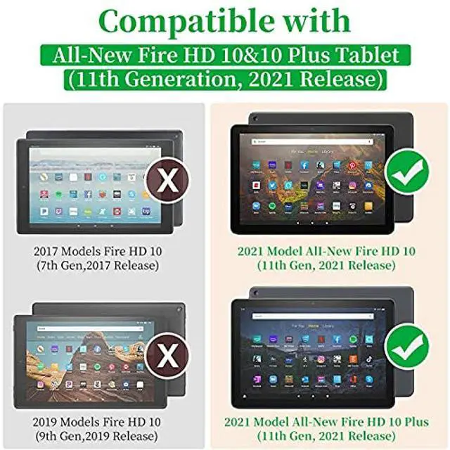 Alt view image 2 of 5 - for Fire HD 10 Tablet Case (1th Generation, 2021 Released), Slim Multi-Angles Auto Wake/Sleep Folio Stand Cover Case for Amazon Kindle Fire HD 10/10 Plus 10.1"-Purple Butterfly