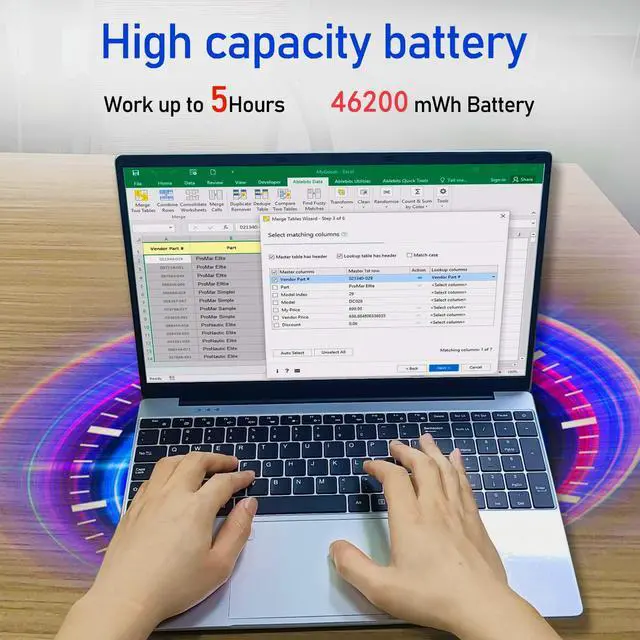 Alt view image 5 of 5 - MTWZMM 15.6" FHD Laptop,celeron N5095 Quad-Core Processor 8GB DDR4 RAM 256GB SSD, Portable with Backlit Keyboard & Fingerprint Reader, WiFi 5, BT 5.0, USB 3.0, HDMIWin11