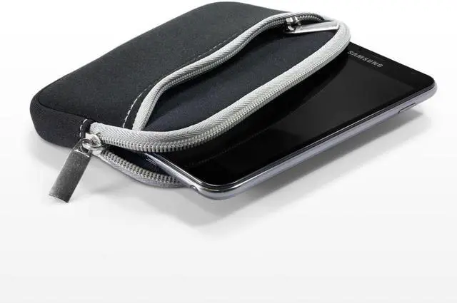 Alt view image 3 of 4 - BoxWave Case Compatible with Zettle Payment Terminal - SoftSuit with Pocket, Soft Pouch Neoprene Cover Sleeve Zipper Pocket - Jet Black with Grey Trim